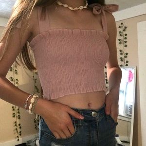 Light pink ruffle cami top